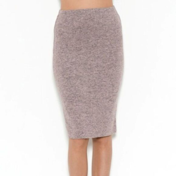 Heart & Hips Medium Two Tone Rose/Black Hacci Rib Short Classic Band Skirt - Picture 2 of 6